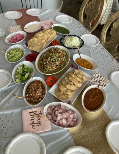 Shrimp tostada bar